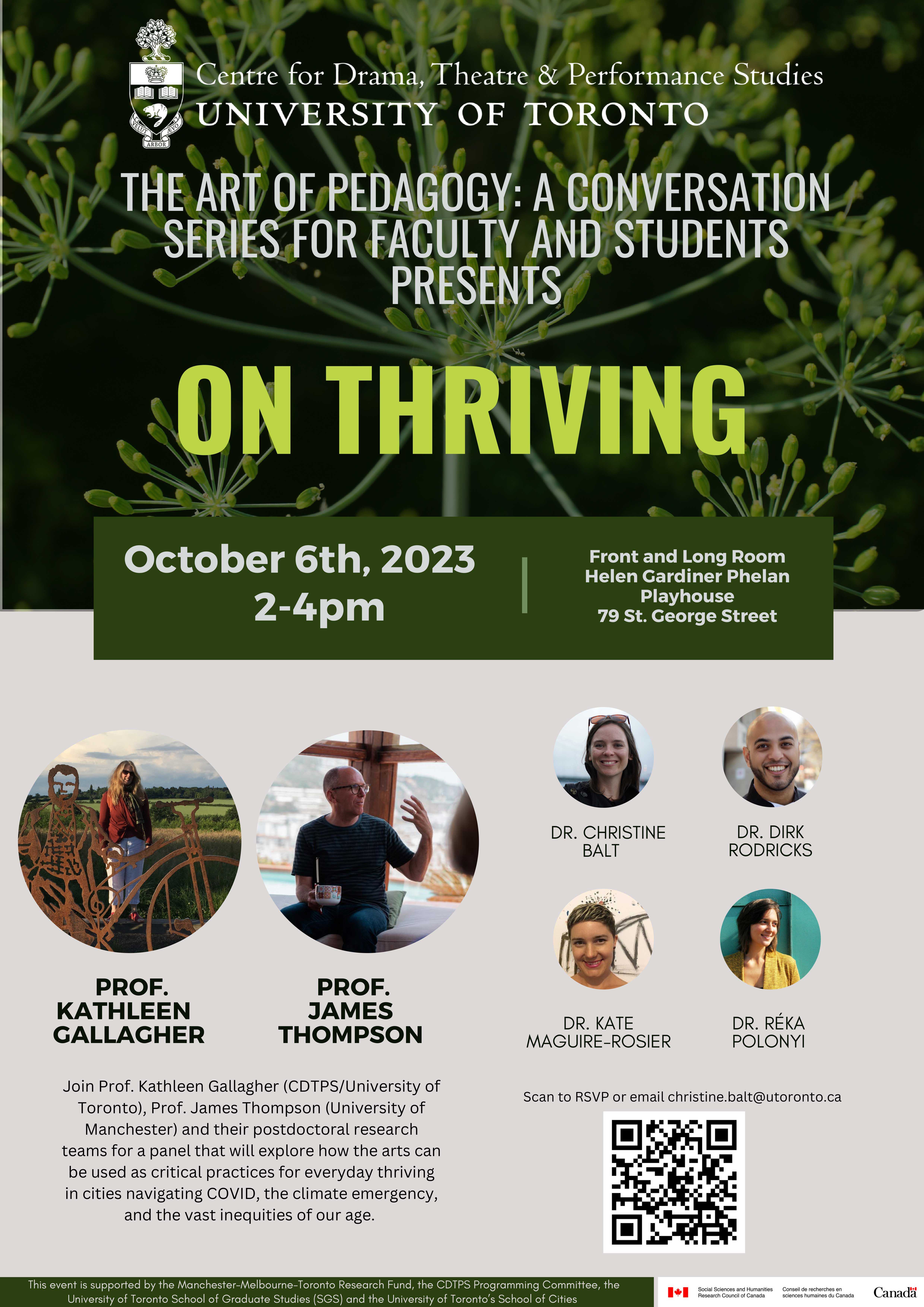 Collage of guest speakers on background of green plants