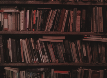 bookshelves full of books 