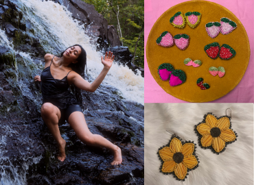 Katie Couchie and beaded art